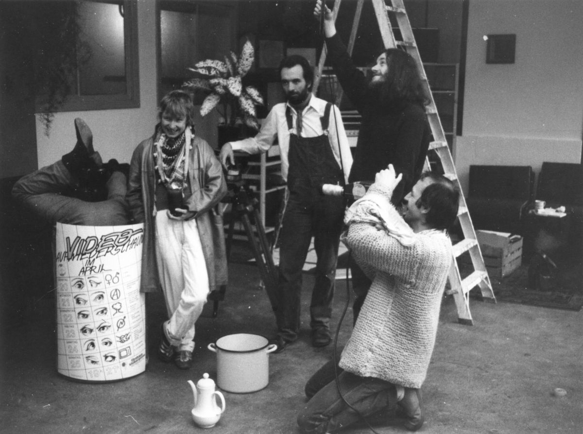 Medienwerkstatt Wien. Ferdinand Stahl, Gerda Lampalzer, Gustav Deutsch, Andi Stern, Manfred Neuwirth (c) Archiv Medienwerkstatt Wien / ca.1980